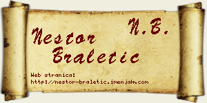 Nestor Braletić vizit kartica